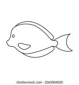 Tropical fish vector outline icon. Vector illustration exotic aunafish on white background. Isolated outline illustration icon of tropical fish .