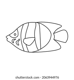 Tropical fish vector outline icon. Vector illustration exotic aunafish on white background. Isolated outline illustration icon of tropical fish .