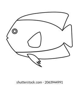 Tropical fish vector outline icon. Vector illustration exotic aunafish on white background. Isolated outline illustration icon of tropical fish .