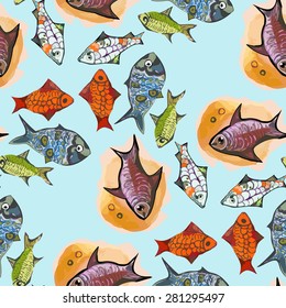 Tropical fish.Seamless.