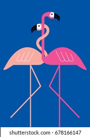 tropical / flamingo / leaves background template vector/illustration