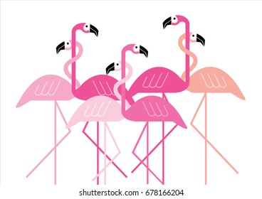 tropical / flamingo / leaves background template vector/illustration