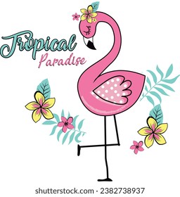 tropical flamingo paradise summer fresh