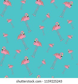 Tropical flamingo summer pattern.