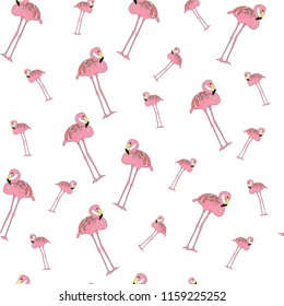 Tropical flamingo summer pattern.