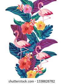 tropical flamingos cartoon