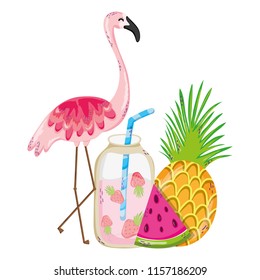 tropical flemish with exotic fruits and smoothie