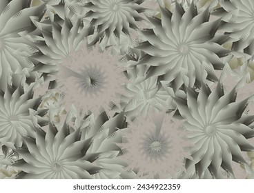 Tropical floral background in green-gray tonality for textiles or fabrics. Hawaiian motifs  for  business concepts, covers, backgrounds and textures, scrapbooking, prints, tiles, interiors, fashion