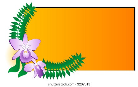 Tropical floral background vector.