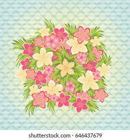 Tropical floral background, vector illustration