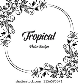 Tropical floral card vector design illustration collection