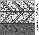 Tropical Floral Carving Pattern. Vector Illustration Layered. Seamless Pattern Background With Decorative Floral Elements.