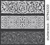 Tropical Floral Carving Pattern. Vector Illustration Layered. Seamless Pattern Background With Decorative Floral Elements.