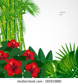 Tropical floral design background.