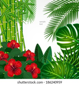 Tropical floral design background.