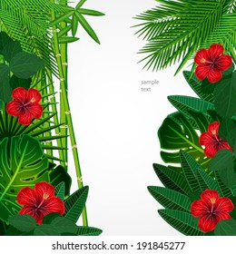 Tropical floral design background.