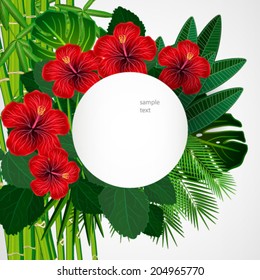 Tropical floral design background.
