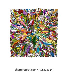 Tropical floral frame for your design