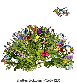 Tropical floral frame for your design