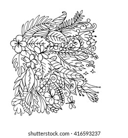 Tropical floral frame for your design