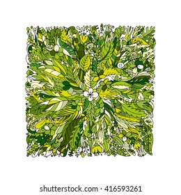 Tropical floral frame for your design