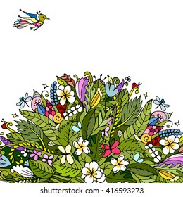 Tropical floral frame for your design