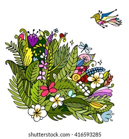 Tropical floral frame for your design