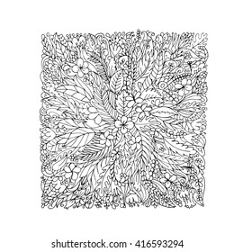 Tropical floral frame for your design