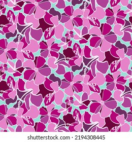 Tropical Floral Hibiscus modern Seamless Pattern Vector Illustration 