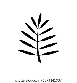 Tropical floral leaf glyph icon