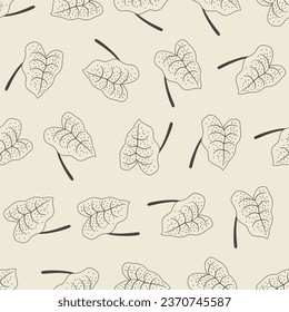 Tropical floral line art seamless pattern. Suitable for backgrounds, wallpapers, fabrics, textiles, wrapping papers, printed materials, and many more.