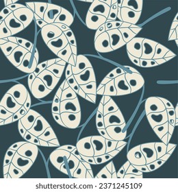 Tropical floral line art seamless pattern. Suitable for backgrounds, wallpapers, fabrics, textiles, wrapping papers, printed materials, and many more.