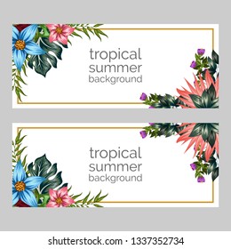 tropical floral ornament background