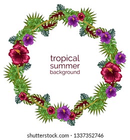 tropical floral ornament background