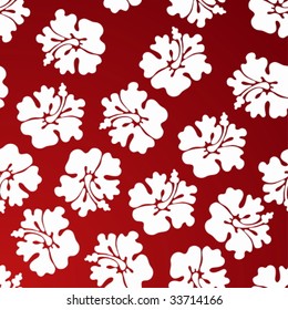 tropical floral print red