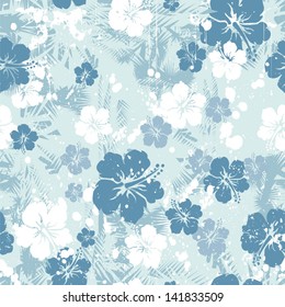 Tropical floral seamless distressed-EPS 8