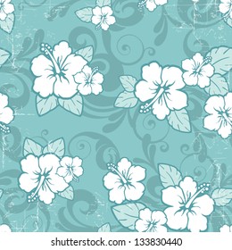 Tropical floral seamless distressed-EPS10