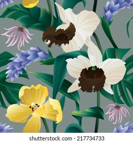 Tropical Floral Seamless Pattern.