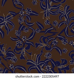 Tropical Floral seamless pattern background for fashion textiles, graphics, backgrounds and crafts