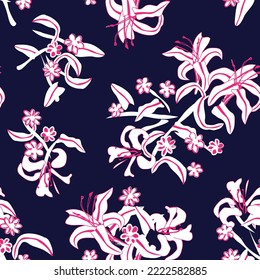 Tropical Floral seamless pattern background for fashion textiles, graphics, backgrounds and crafts