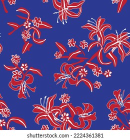 Tropical Floral seamless pattern background for fashion textiles, graphics, backgrounds and crafts