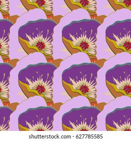 Tropical floral seamless pattern with multicolored flowers. Abstract floral vector background.