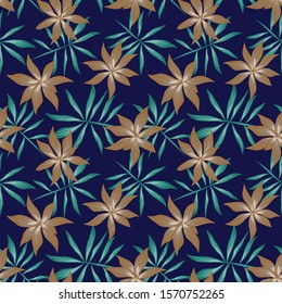 Tropical Floral seamless Pattern in Vector - It is suitable for fashion prints, patterns, backgrounds, websites, wallpaper, crafts