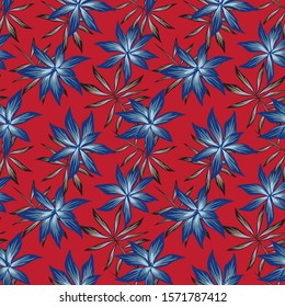 Tropical Floral seamless Pattern in Vector - It is suitable for fashion prints, patterns, backgrounds, websites, wallpaper, crafts
