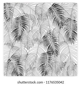 Tropical floral seamless vector pattern background.