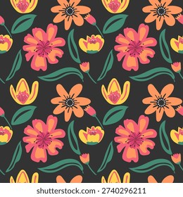 Tropical floral vector patterns, for plumbing, clothing and home decor.