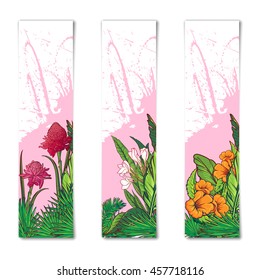 Tropical Floral vertical Badges