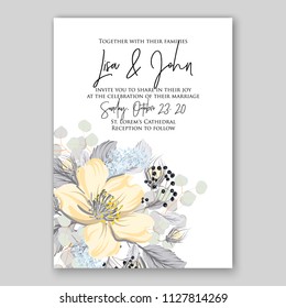 Tropical floral wedding invitation vector card template hibiscus aloha luau hawaii summer