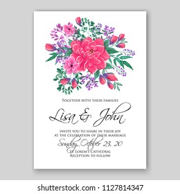 Tropical floral wedding invitation vector card template hibiscus aloha luau hawaii summer