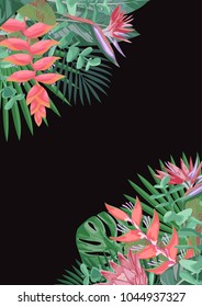Tropical Flower Angular Background